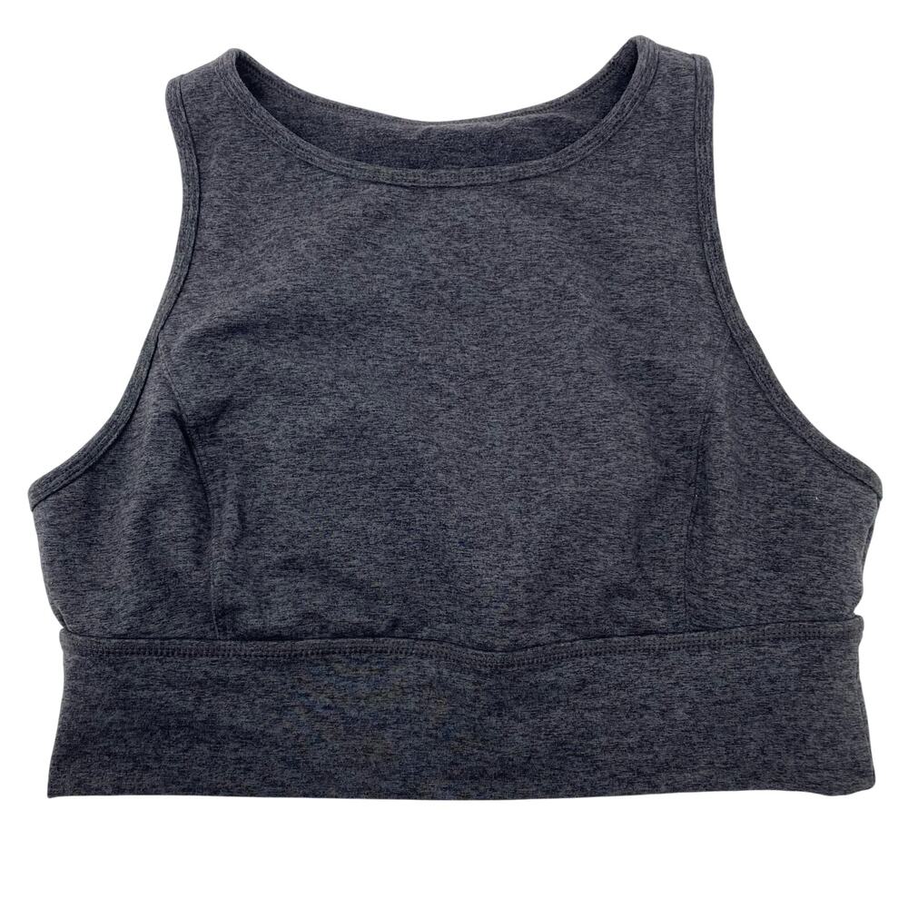 JoyLab Charcoal Gray High Neck Brushed Longline Jersey Sports Bra Size XL